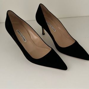 Manila Blahnik 3 inch heels suede heels.